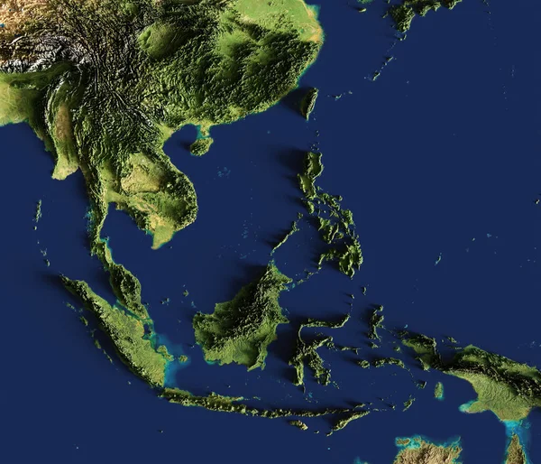 Ilustrasi Peta Yang Sangat Rinci Dari Asia Tenggara Elemen Gambar — Stok Foto