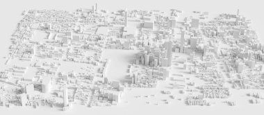 Bangkok Tayland şehir manzarasının 3D görüntüsü. Bangkok Tayland 'ın üç boyutlu görüntüsü.