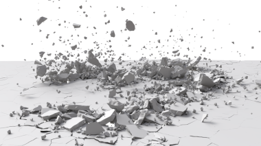 Şeffaf arkaplanda yer yıkımının 3 boyutlu çizimi. Toprak tahribatının 3 boyutlu görüntüsü şeffaf bir arkaplanda izole edilmiş. PNG dosyası.