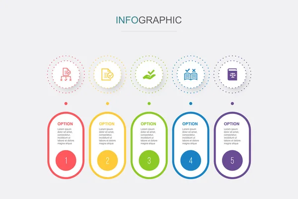 가이드라인 아이콘 Infographic Design Template 단계가 크리에이티브 — 스톡 벡터