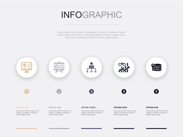 시각화 비즈니스 데이터 아이콘 Infographic 디자인 템플릿 단계가 크리에이티브 — 스톡 벡터