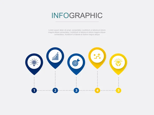 Innovation Wachstum Ziel Strategie Wertsymbole Infografik Design Vorlage Kreatives Konzept — Stockvektor
