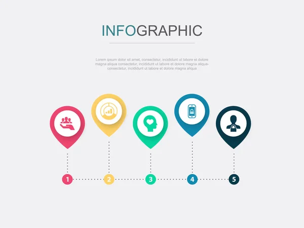 Ressourcen Markt Aufrichtigkeit Mobile Sicherheit Online Datenschutz Symbole Infografik Design — Stockvektor