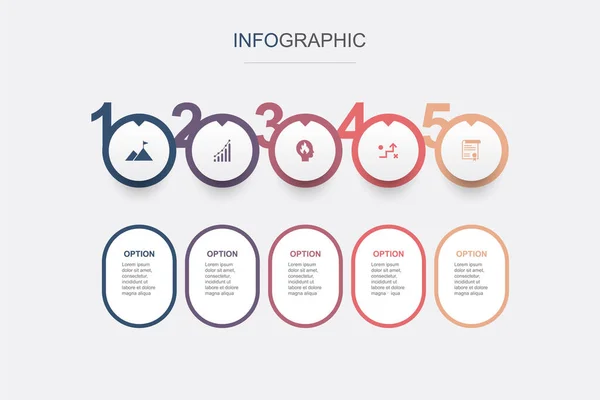 Mission Wachstum Leidenschaft Strategie Erklärung Symbole Infografik Design Vorlage Kreatives — Stockvektor