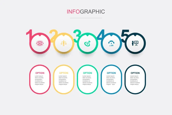 Vision Ethik Ziel Leistung Planung Symbole Infografik Design Vorlage Kreatives — Stockvektor
