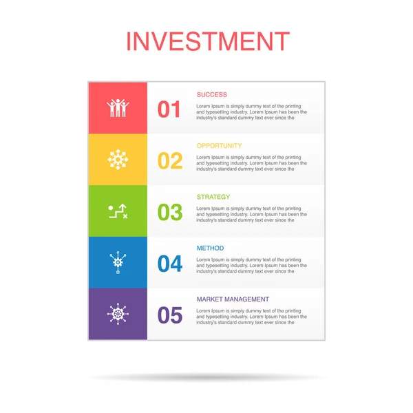 stock vector success, opportunity, strategy, method, management icons Infographic design template. Creative concept with 5 steps