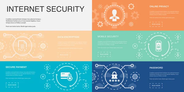 数据加密 安全支付 在线隐私 移动安全 密码图标Infographic设计模板 具有5个步骤的创意概念 — 图库矢量图片