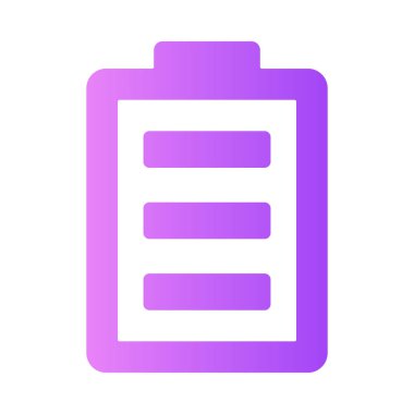 Batarya gradyan evrensel simge ui ux element işareti sembolü.