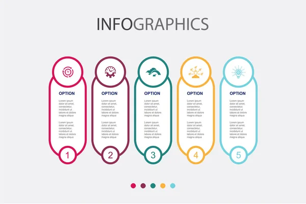 Effizienz Zeitmanagement Geschwindigkeit Multitasking Innovationssymbole Infografik Design Vorlage Kreatives Konzept — Stockvektor