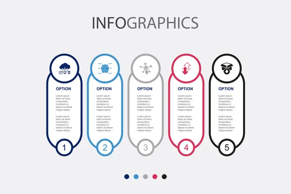 Iot Digitalisierung Integration Digitale Produkt Icons Infografik Design Vorlage Kreatives — Stockvektor