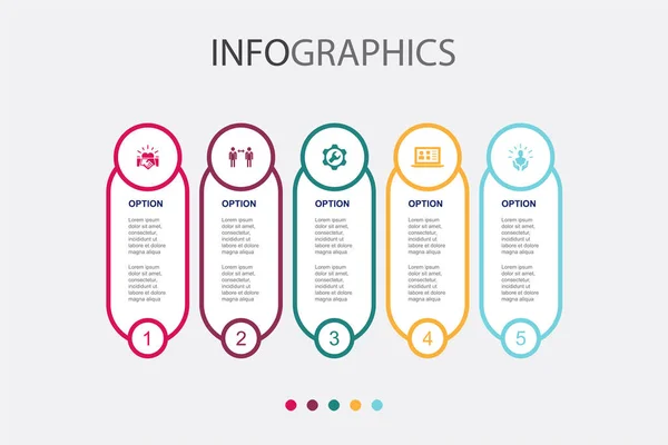 Vztahy Zákazníky Komunikace Servis Crm Ikony Péče Zákazníky Infographic Design — Stockový vektor