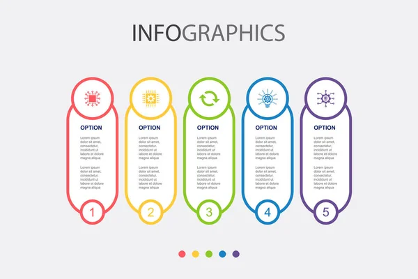 Digitální Narušení Technologie Změna Inovace Velké Datové Ikony Infographic Design — Stockový vektor