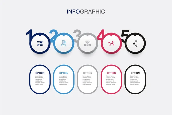 Infografik Regulierung Medienplan Strategie Aktien Symbole Infografik Design Vorlage Kreatives — Stockvektor