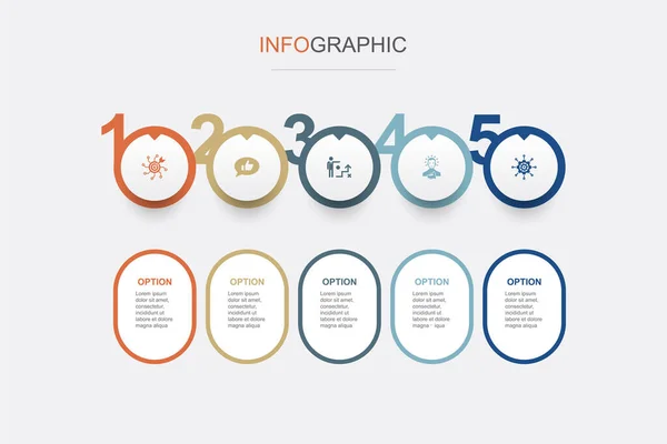Marketing Strategie Soziale Medien Planung Marketing Manager Management Symbole Infografik — Stockvektor