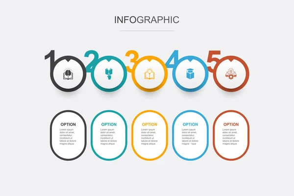 Wissen Fach Lernen Bildung Wissenschaft Symbole Infografik Design Vorlage Kreatives — Stockvektor