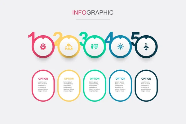 Teamarbeit Kommunikation Planung Management Beitrag Symbole Infografik Design Vorlage Kreatives — Stockvektor