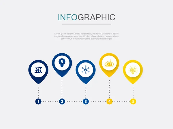 Tools Teilen Kosten Reduzieren Crowdfunding Fahrrad Sharing Innovations Symbole Infografik — Stockvektor