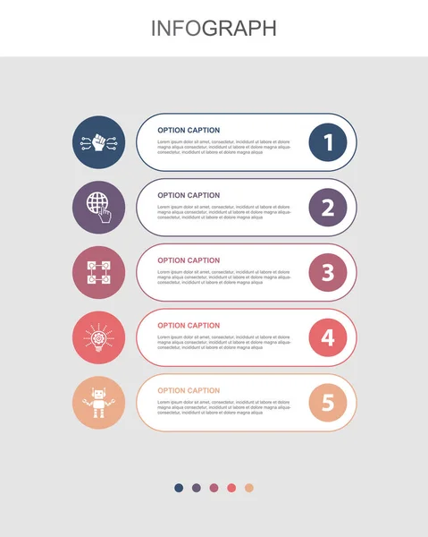 Digitale Revolution Internet Blockchain Innovation Robotik Symbole Infografik Design Vorlage — Stockvektor