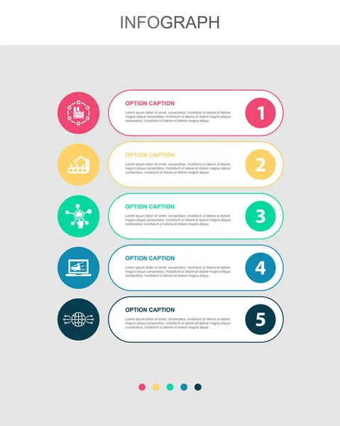 Industry Automation Digitization Digital Marketing Digital World Icons Infographic Design — Stock Vector