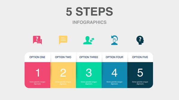 stock vector answer, comment, response, reply, reason icons Infographic design template. Creative concept with 5 steps