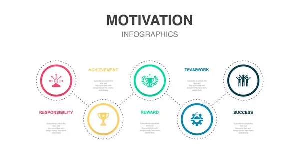 团队精神 成功图标信息图形设计模板 具有5个步骤的创意概念 — 图库矢量图片