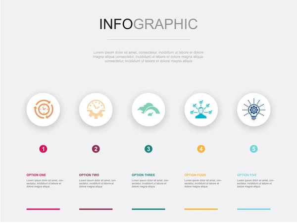 Effizienz Zeitmanagement Geschwindigkeit Multitasking Innovationssymbole Infografik Design Vorlage Kreatives Konzept — Stockvektor