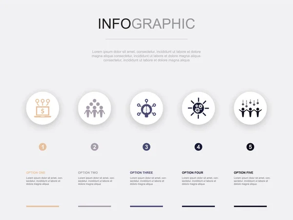 Finanzierungsplattform Community Große Idee Erfolgreiches Projekt Allgemeine Nutzensymbole Infografik Design — Stockvektor