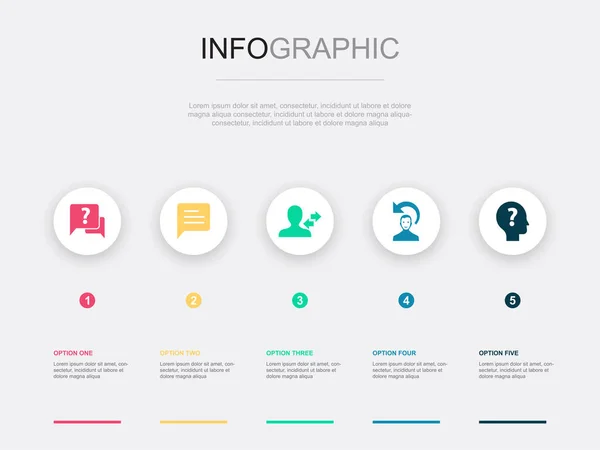 코멘트 아이콘 Infographic 디자인 템플릿 단계가 크리에이티브 — 스톡 벡터
