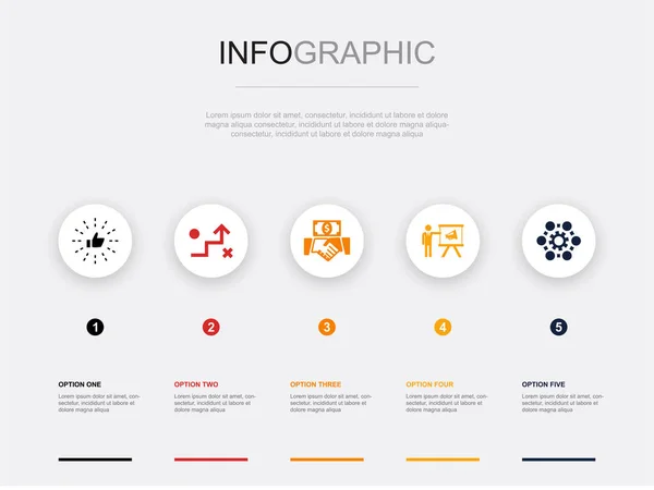 Βέλτιστες Πρακτικές Στρατηγική Επενδύσεις Μάρκετινγκ Εικονίδια Επιχειρηματικής Διαδικασίας Infographic Design — Διανυσματικό Αρχείο