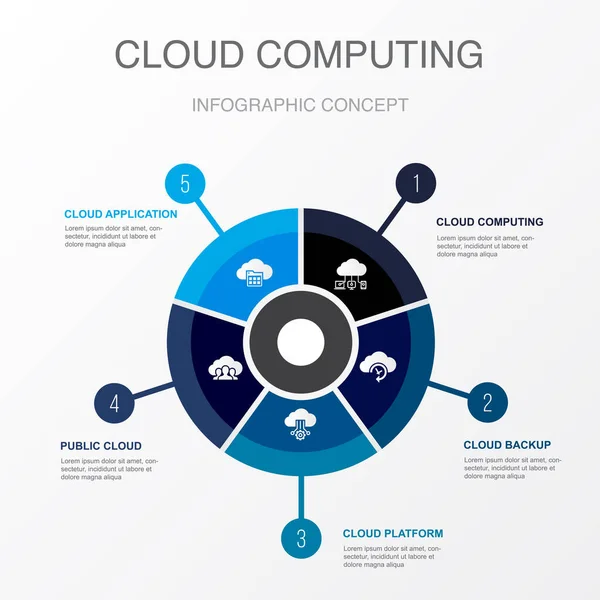 Computación Nube Copia Seguridad Plataforma Nube Pública Iconos Aplicaciones Nube — Vector de stock