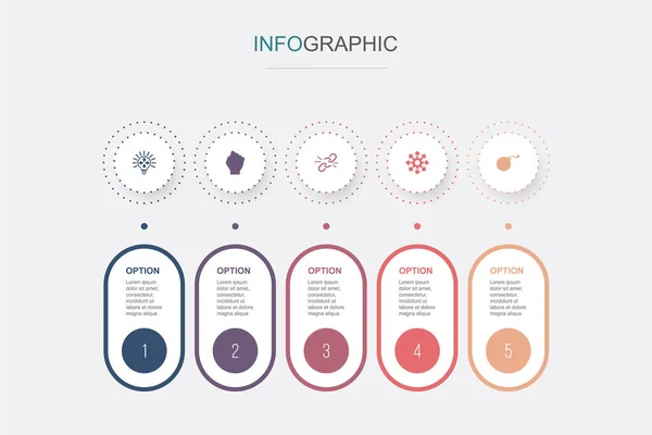Swot Kuvvet Zayıflık Fırsat Tehdit Simgeleri Infographic Tasarım Şablonu Adımlı — Stok Vektör