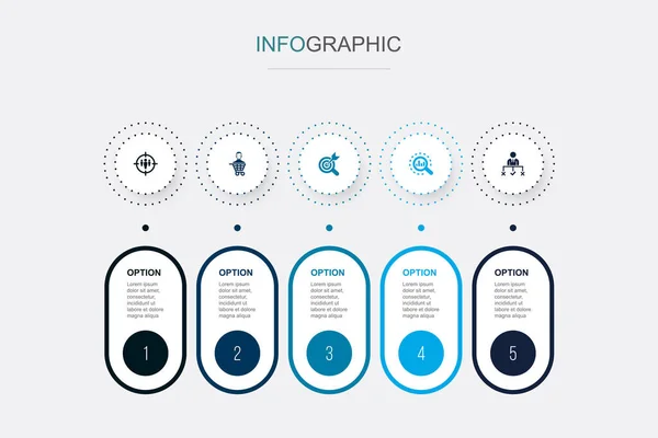 Zielgruppe Verbraucher Nische Analysieren Entscheidungssymbole Infografik Design Vorlage Kreatives Konzept — Stockvektor