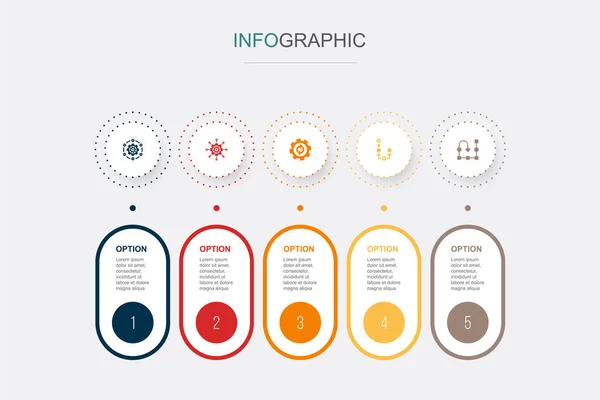 System Verwaltung Verarbeitung Plan Schema Symbole Infografik Design Vorlage Kreatives — Stockvektor