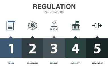 simgeler Infographic tasarım şablonu. 5 seçenekli yaratıcı konsept