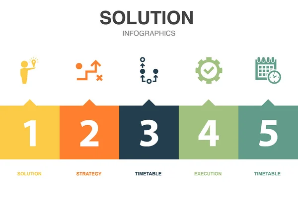 Solution Icons Infographic Design Template Creative Concept Steps — Stock Vector