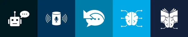 Chatbot Iconos Plantilla Diseño Infográfico Concepto Creativo Con Pasos — Vector de stock