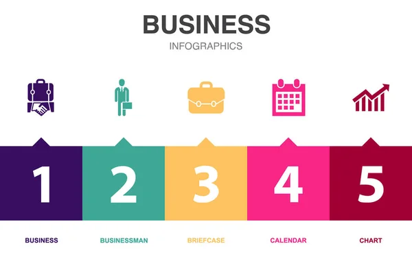 Business Icons Infographic Πρότυπο Σχεδιασμού Δημιουργική Ιδέα Επιλογές — Διανυσματικό Αρχείο
