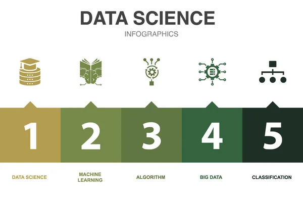 stock vector data science icons Infographic design template. Creative concept with 5 options