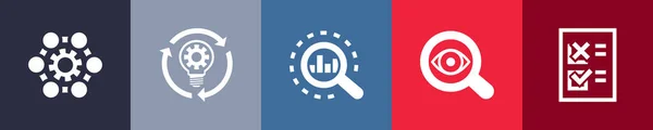 Ikony Obchodního Procesu Šablona Návrhu Aplikace Infographic Kreativní Koncept Možnostmi — Stockový vektor