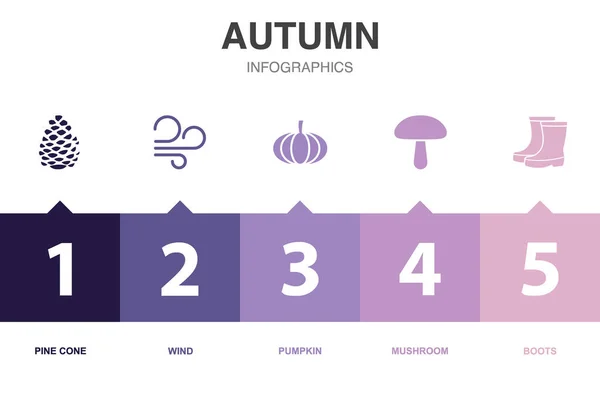 Autumn Icons Infographic Design Template Creative Concept Options — Stock Vector