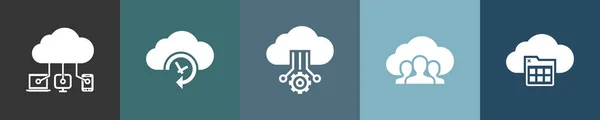 Cloud Computing Icons Modelo Design Infográfico Conceito Criativo Com Passos — Vetor de Stock