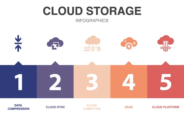 stock vector cloud storage icons Infographic design template. Creative concept with 5 options