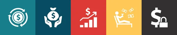 Icone Reddito Modello Progettazione Infografica Concetto Creativo Con Opzioni — Vettoriale Stock