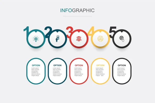 Innovation Zahlungsverkehr Bankwesen Digitale Wirtschaft Internet Ikonen Infografik Design Vorlage — Stockvektor