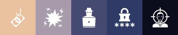 Iconos Phishing Plantilla Diseño Infográfico Concepto Creativo Con Opciones — Vector de stock
