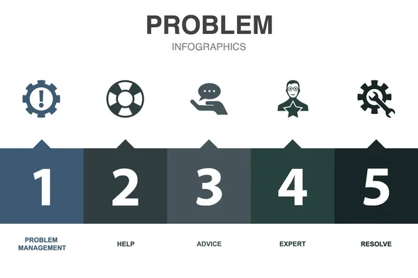 Problem Simgeleri Infographic Tasarım Şablonu Seçenekli Yaratıcı Konsept — Stok Vektör