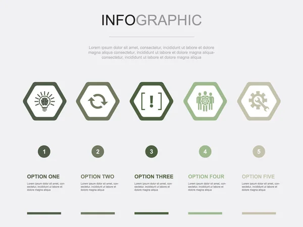 Иконки Решений Инфографический Шаблон Дизайна Креативная Концепция Шагами — стоковый вектор