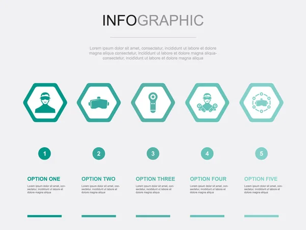 아이콘 Infographic Design Template 크리에이티브 — 스톡 벡터