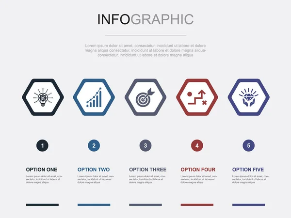 Εικονίδια Ευκαιρία Infographic Πρότυπο Σχεδιασμού Δημιουργική Ιδέα Βήματα — Διανυσματικό Αρχείο