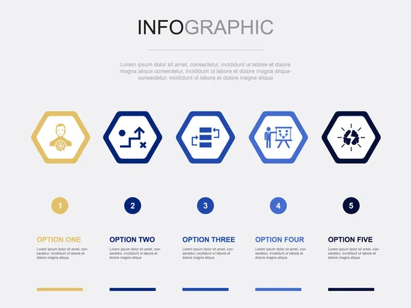 Iconos Planificación Plantilla Diseño Infográfico Concepto Creativo Con Opciones Gráficos Vectoriales